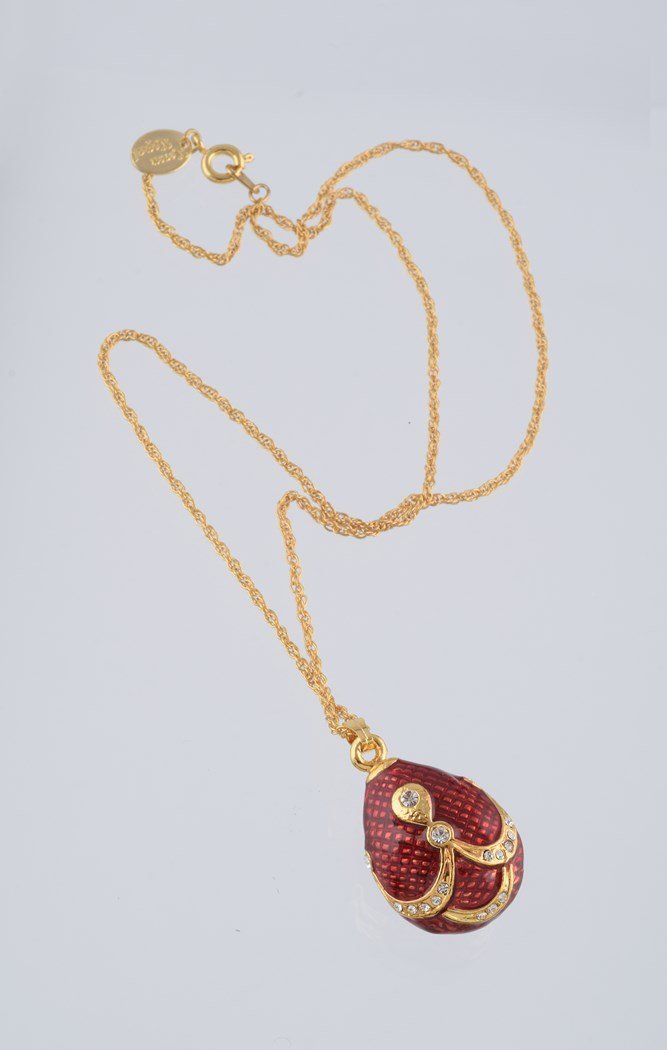 Keren Kopal Red & Gold Egg Pendant Necklace