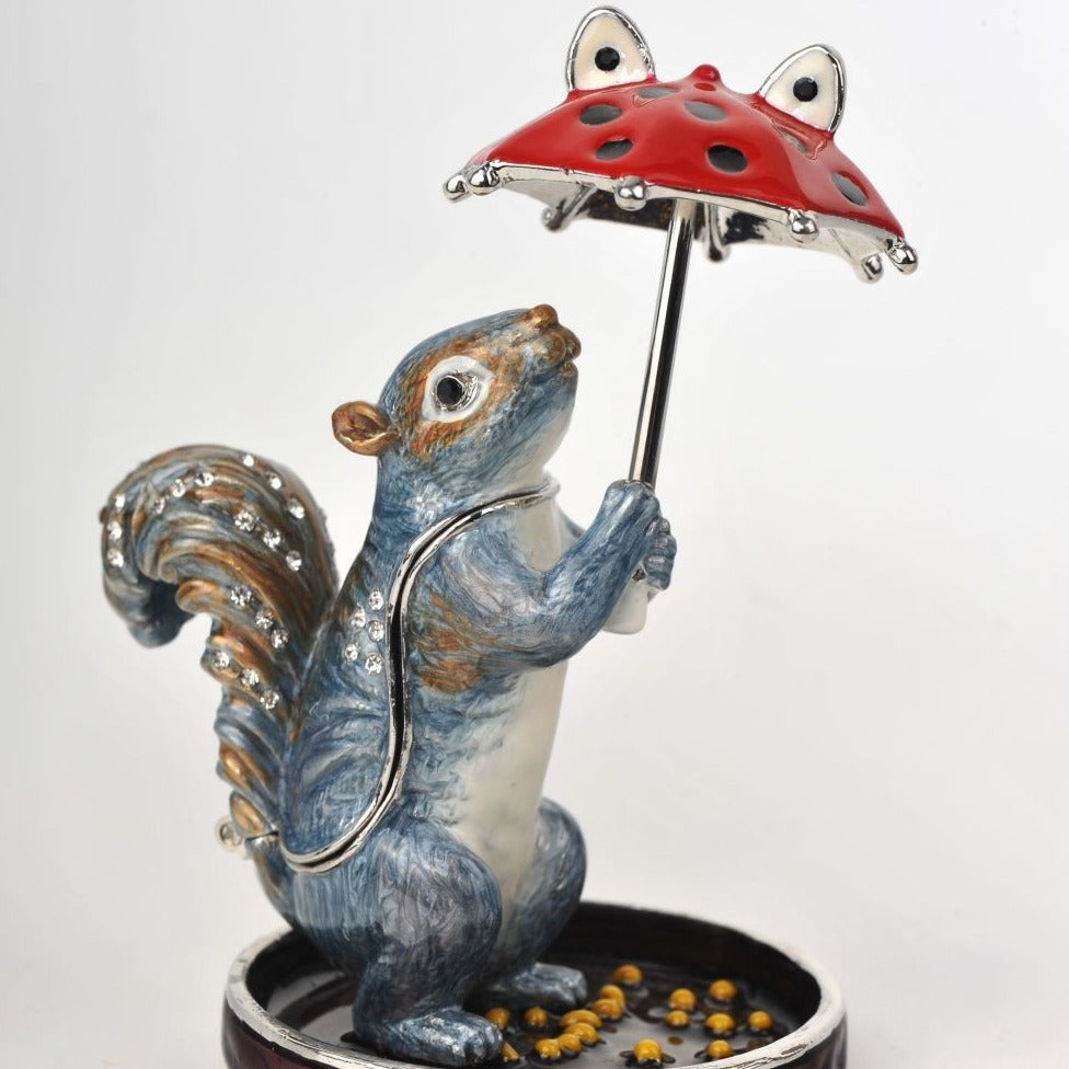 Keren Kopal Squirrel with a Red Umbrella