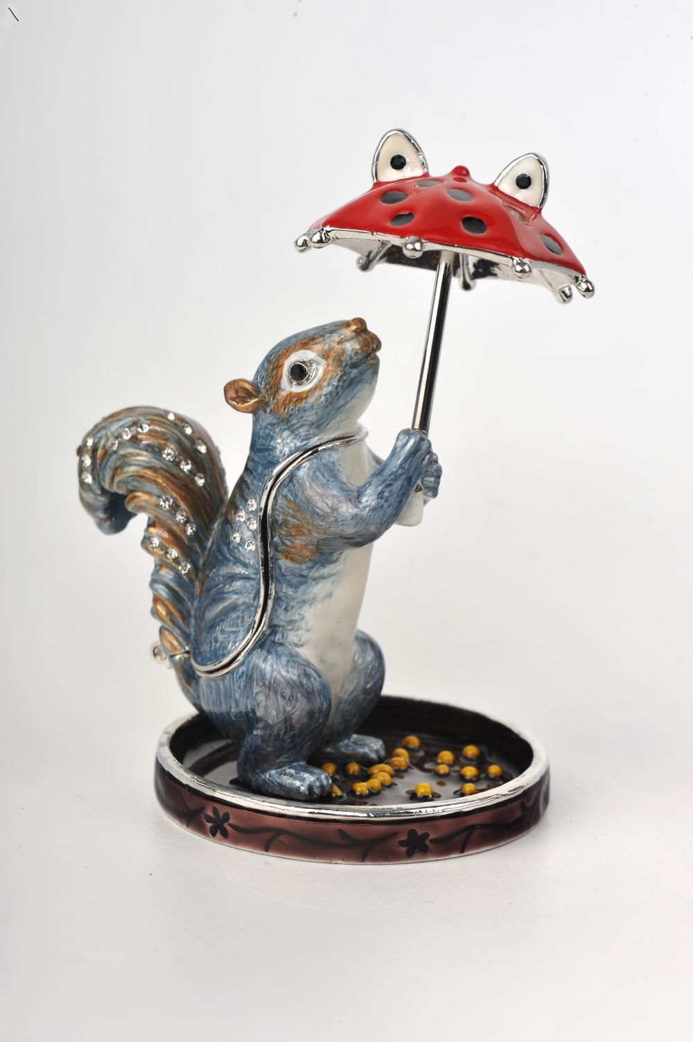 Keren Kopal Squirrel with a Red Umbrella