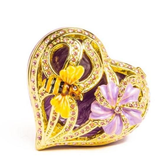 Keren Kopal Golden Purple Heart Decorative Box