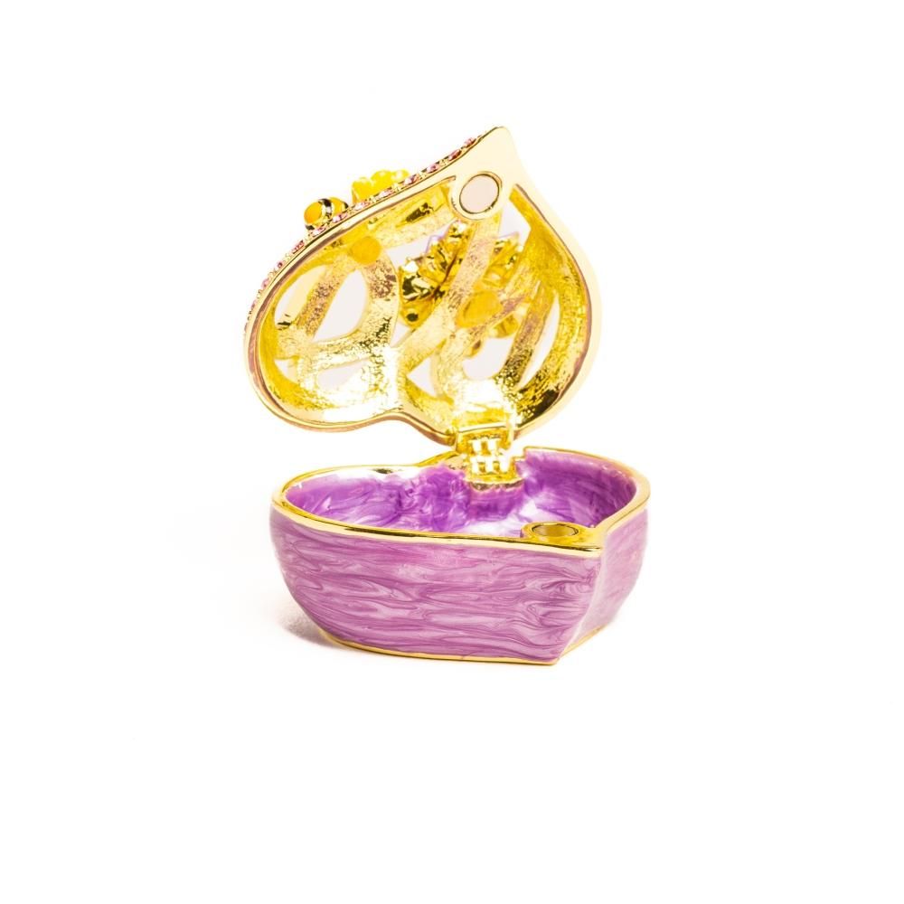 Keren Kopal Golden Purple Heart Decorative Box