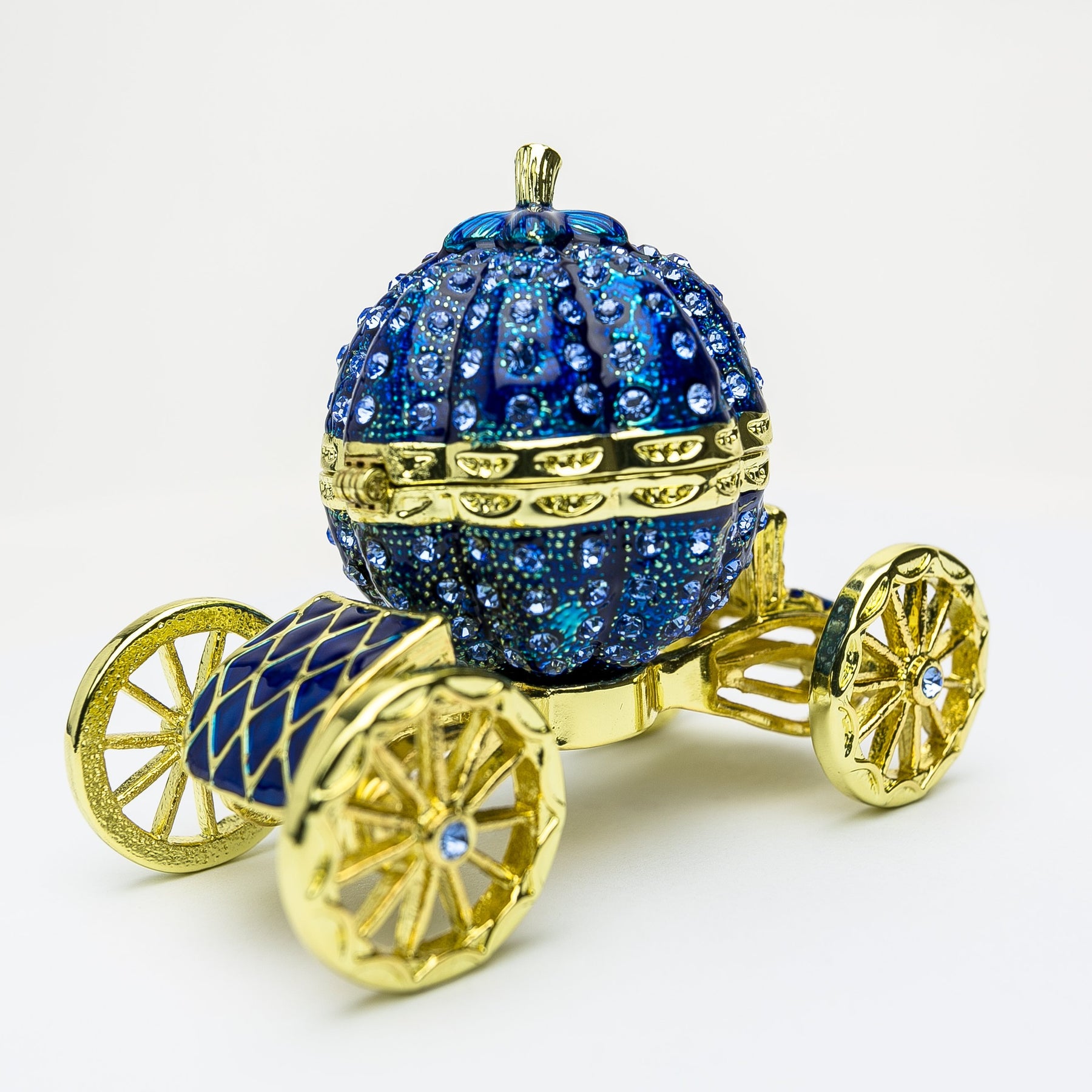Keren Kopal Royal Blue Faberge Pumpkin on Carriage