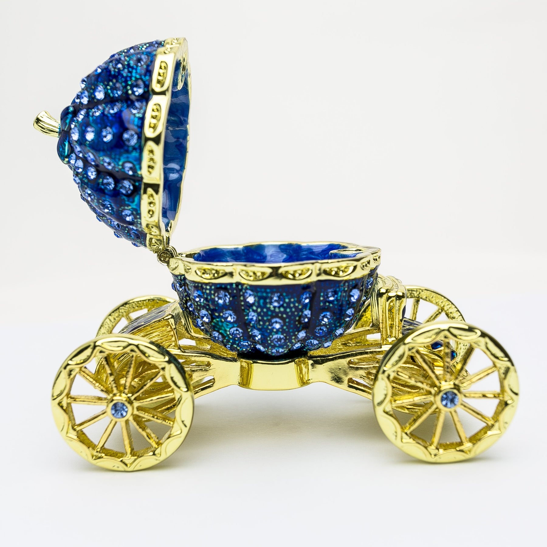 Keren Kopal Royal Blue Faberge Pumpkin on Carriage