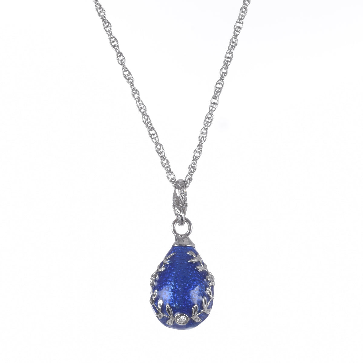 Keren Kopal Blue & Silver Egg Pendant Necklace