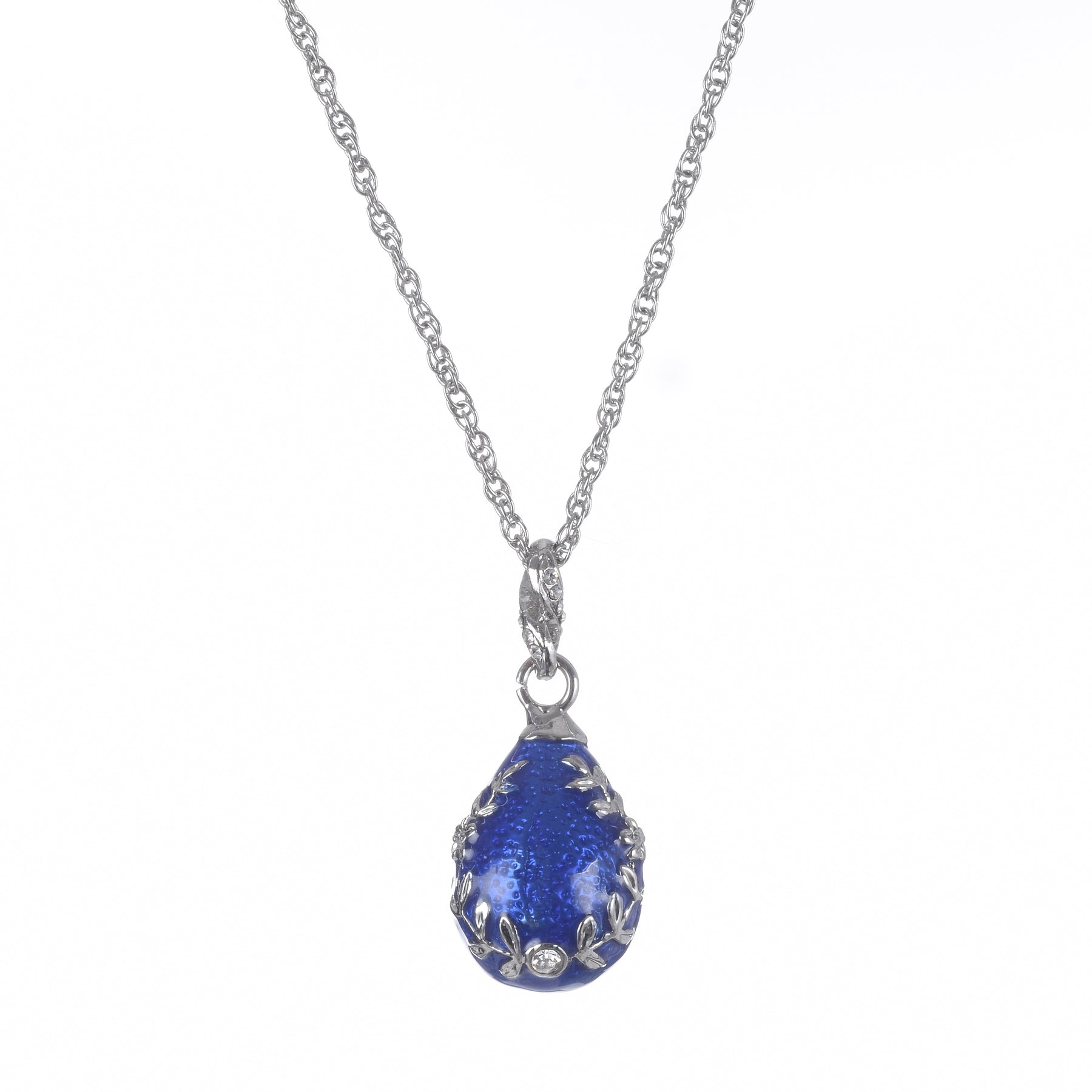 Keren Kopal Blue & Silver Egg Pendant Necklace