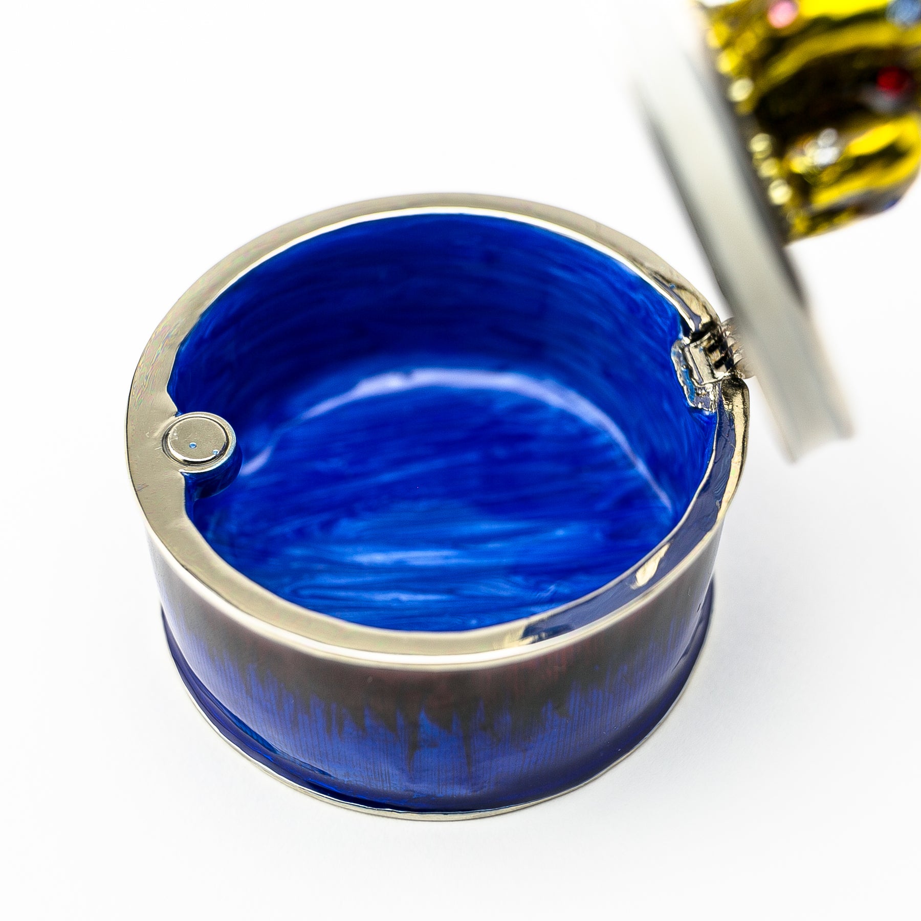 Keren Kopal Gold Elephant on Blue Trinket Box