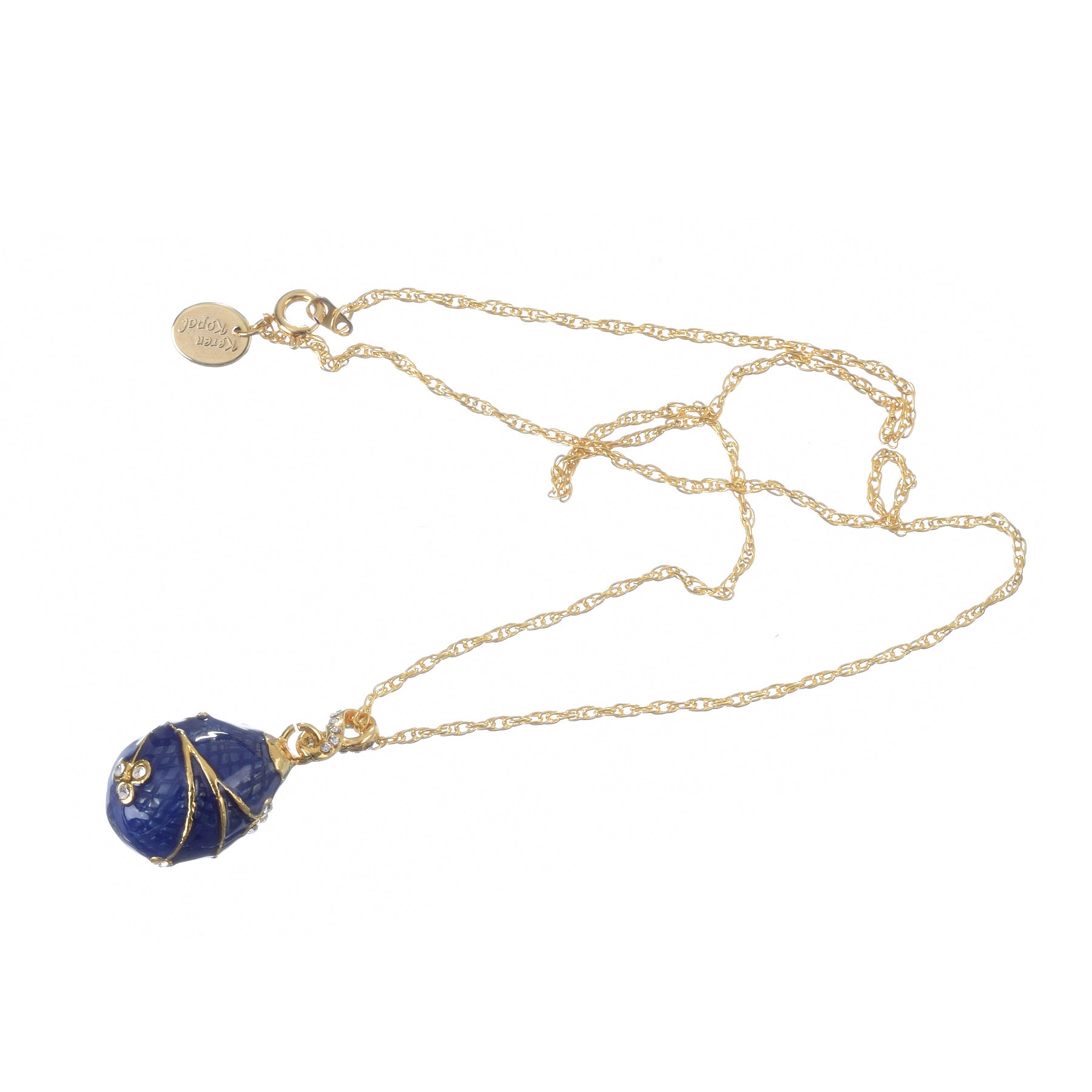 Keren Kopal Blue Egg Pendant Gold Necklace