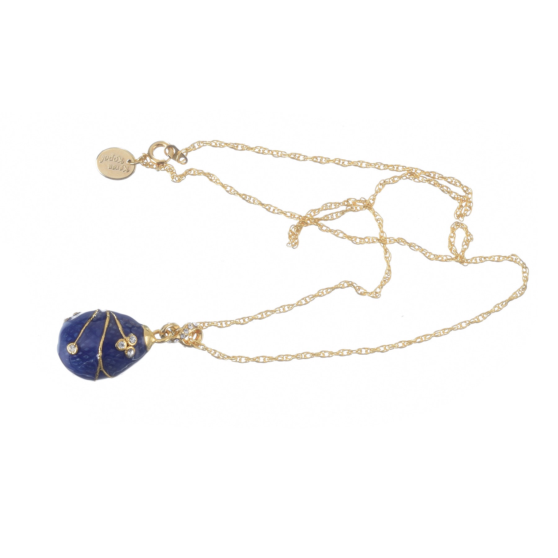 Keren Kopal Blue Egg Pendant Gold Necklace