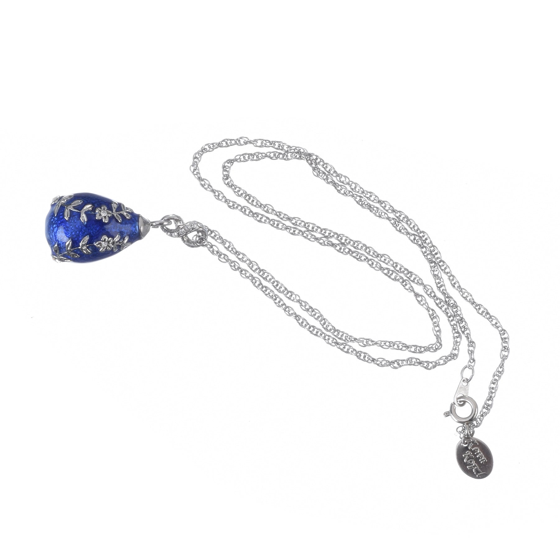 Keren Kopal Blue & Silver Egg Pendant Necklace
