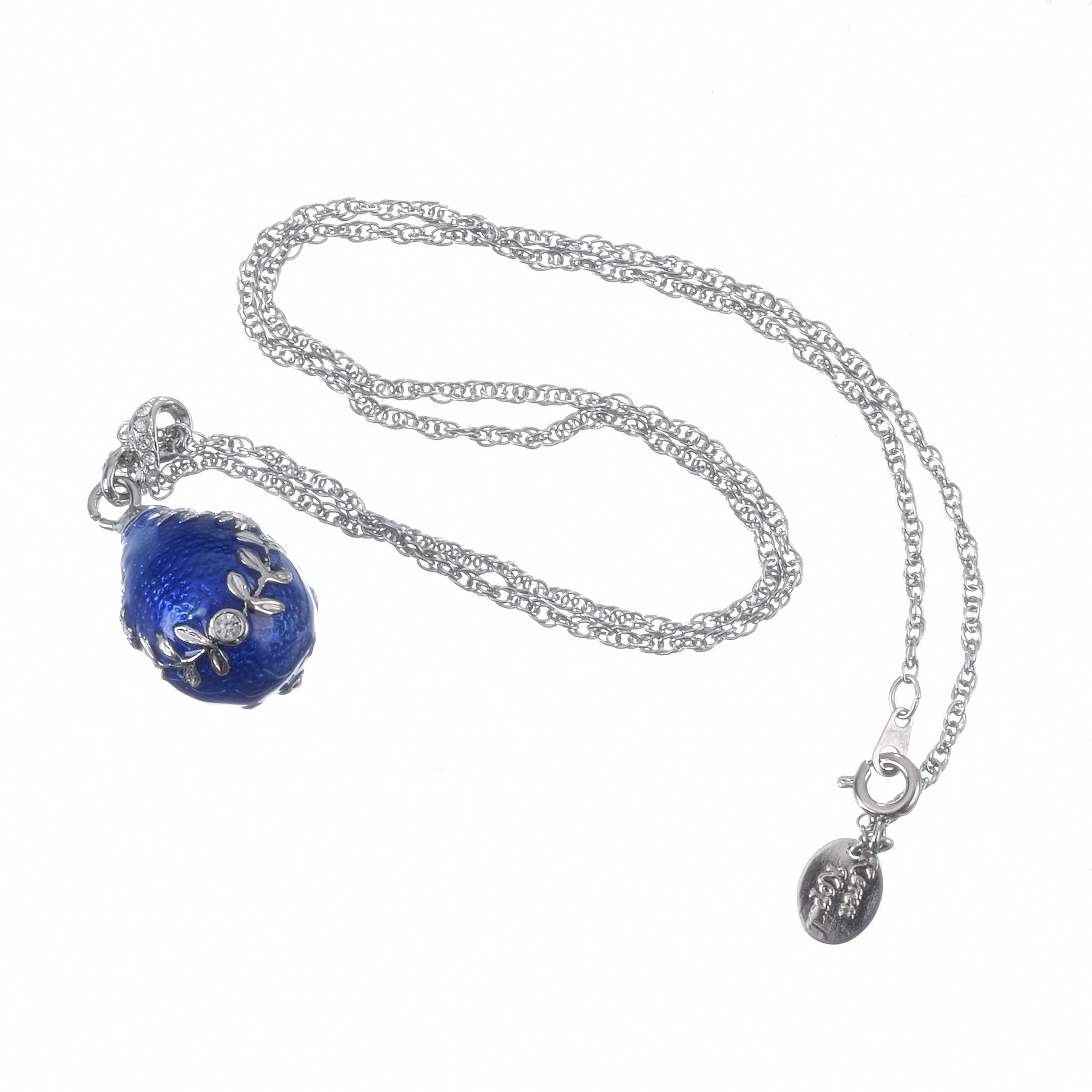 Keren Kopal Blue & Silver Egg Pendant Necklace