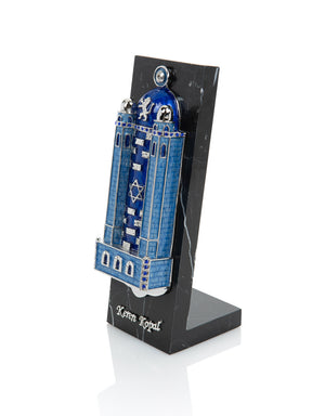 Blue Western Wall style Mezuzah