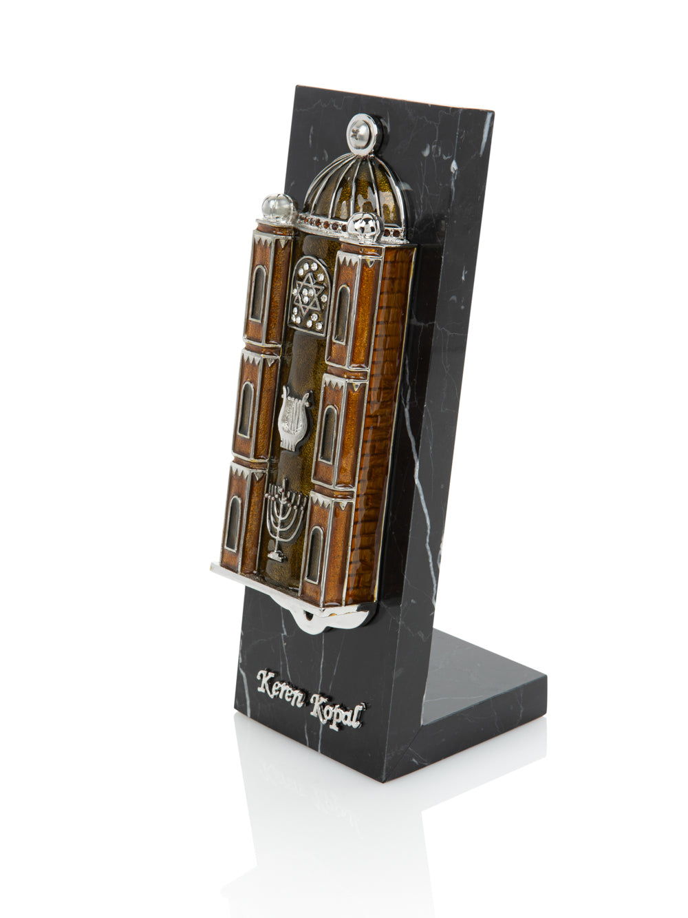 Brown Judaica style Mezuzah