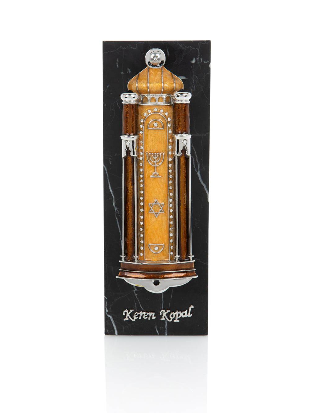 Brown Modern Holy Ark Mezuzah