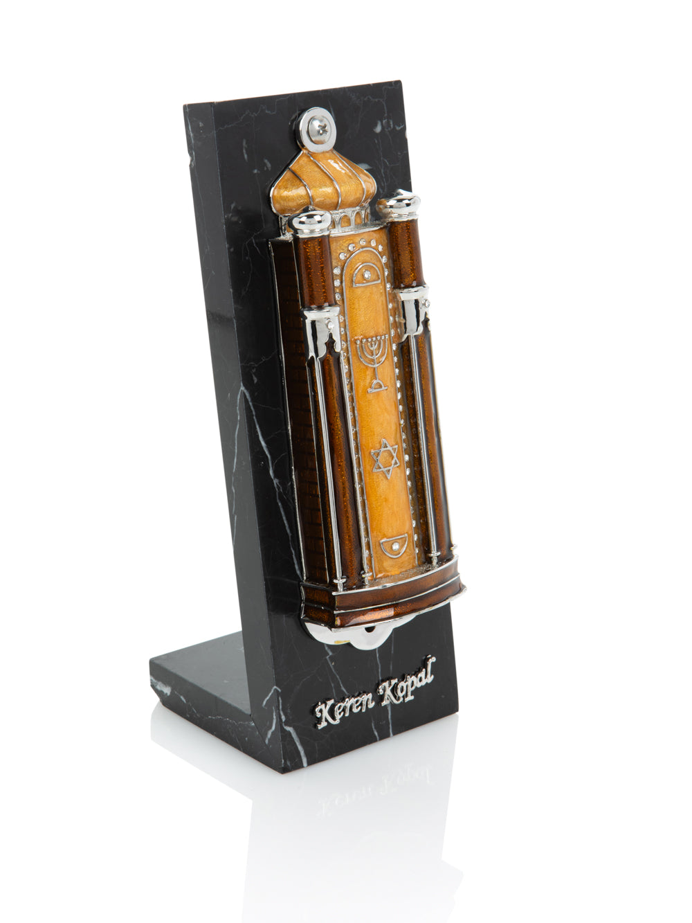 Brown Modern Holy Ark Mezuzah