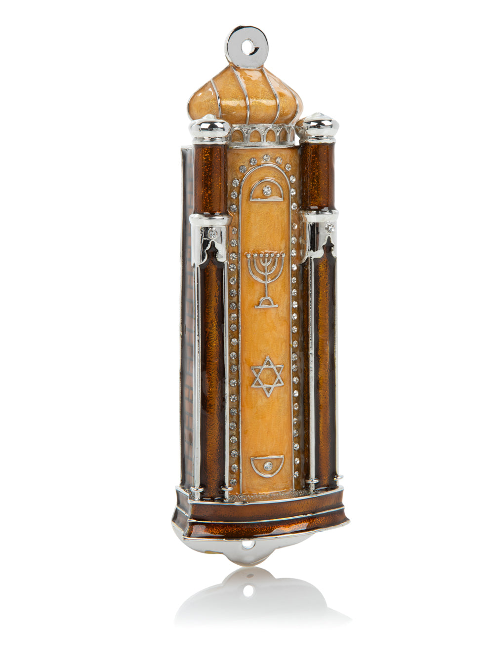 Brown Modern Holy Ark Mezuzah