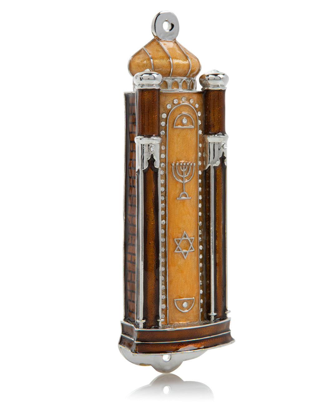 Brown Modern Holy Ark Mezuzah