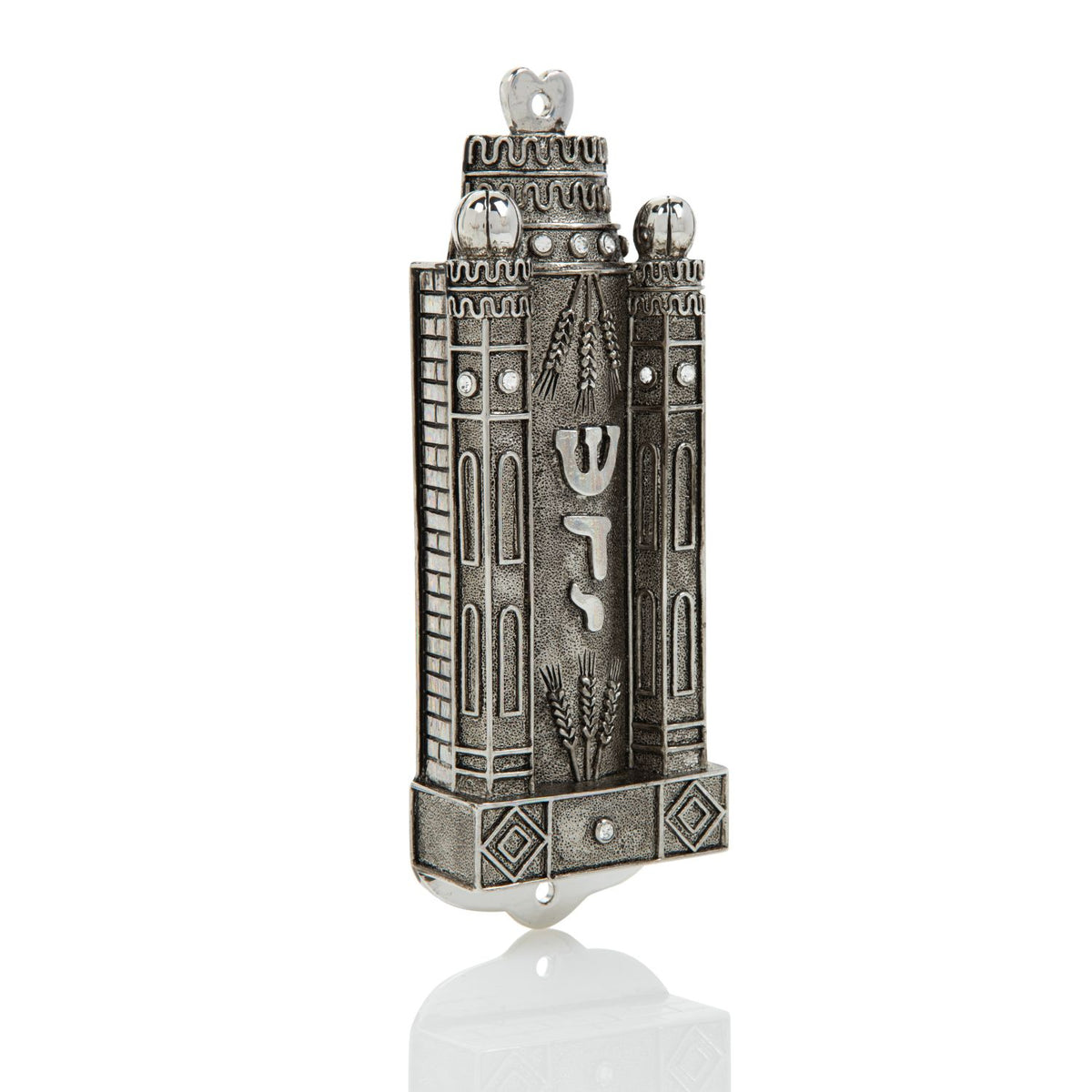 Silver Contemporary Holy Ark Mezuzah