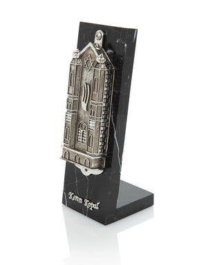 Silver Holy Ark style Mezuzah