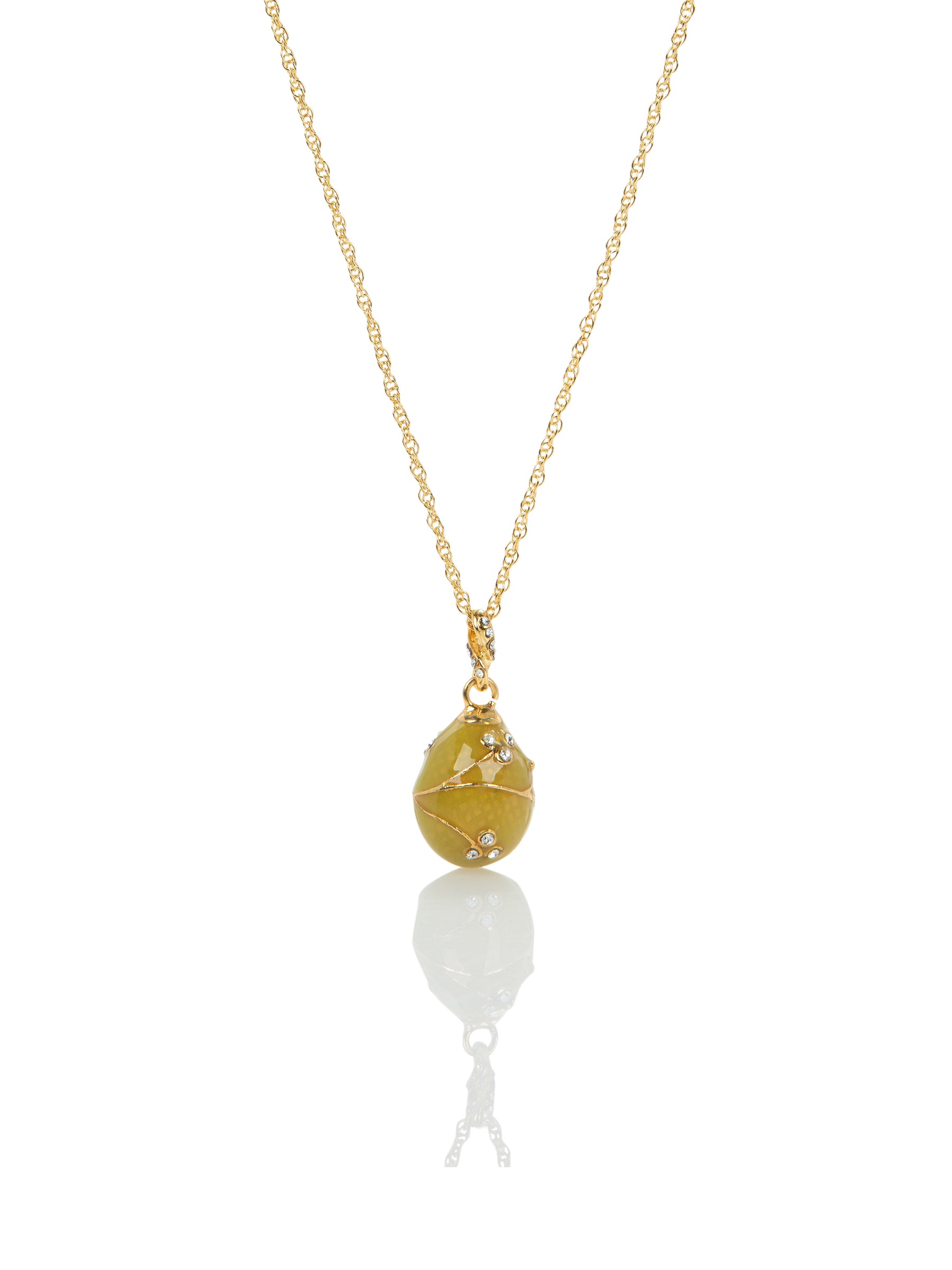 Yellow Egg Pendant Gold Necklace