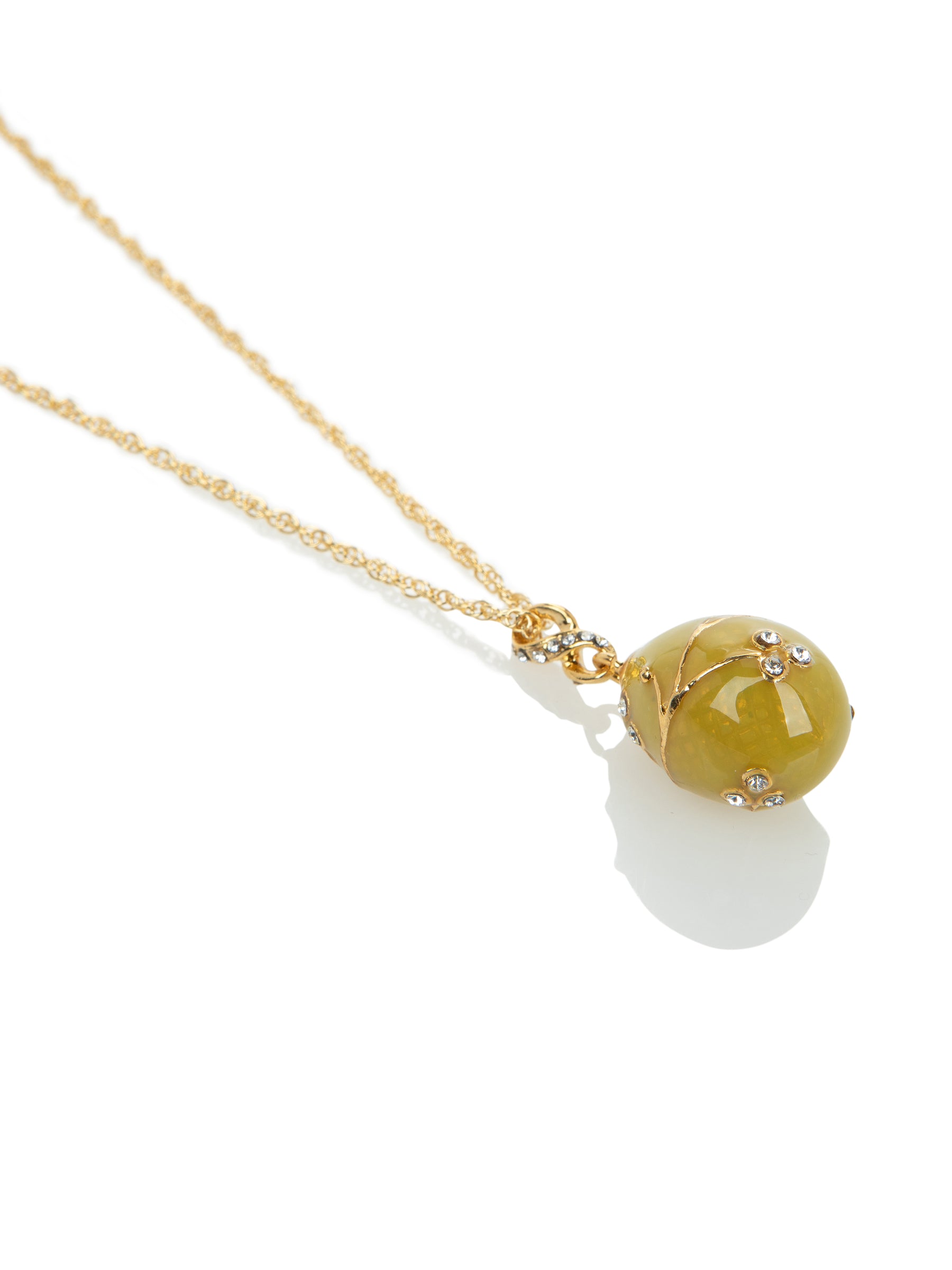 Yellow Egg Pendant Gold Necklace