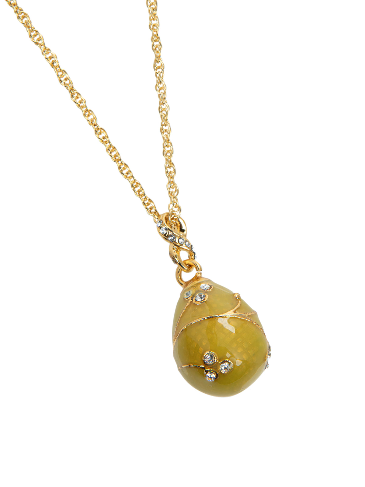 Yellow Egg Pendant Gold Necklace