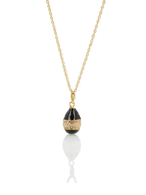 Black & Gold Egg Pendant Necklace