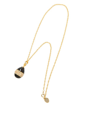 Black & Gold Egg Pendant Necklace
