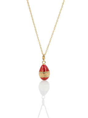 Red & Gold Egg Pendant Necklace