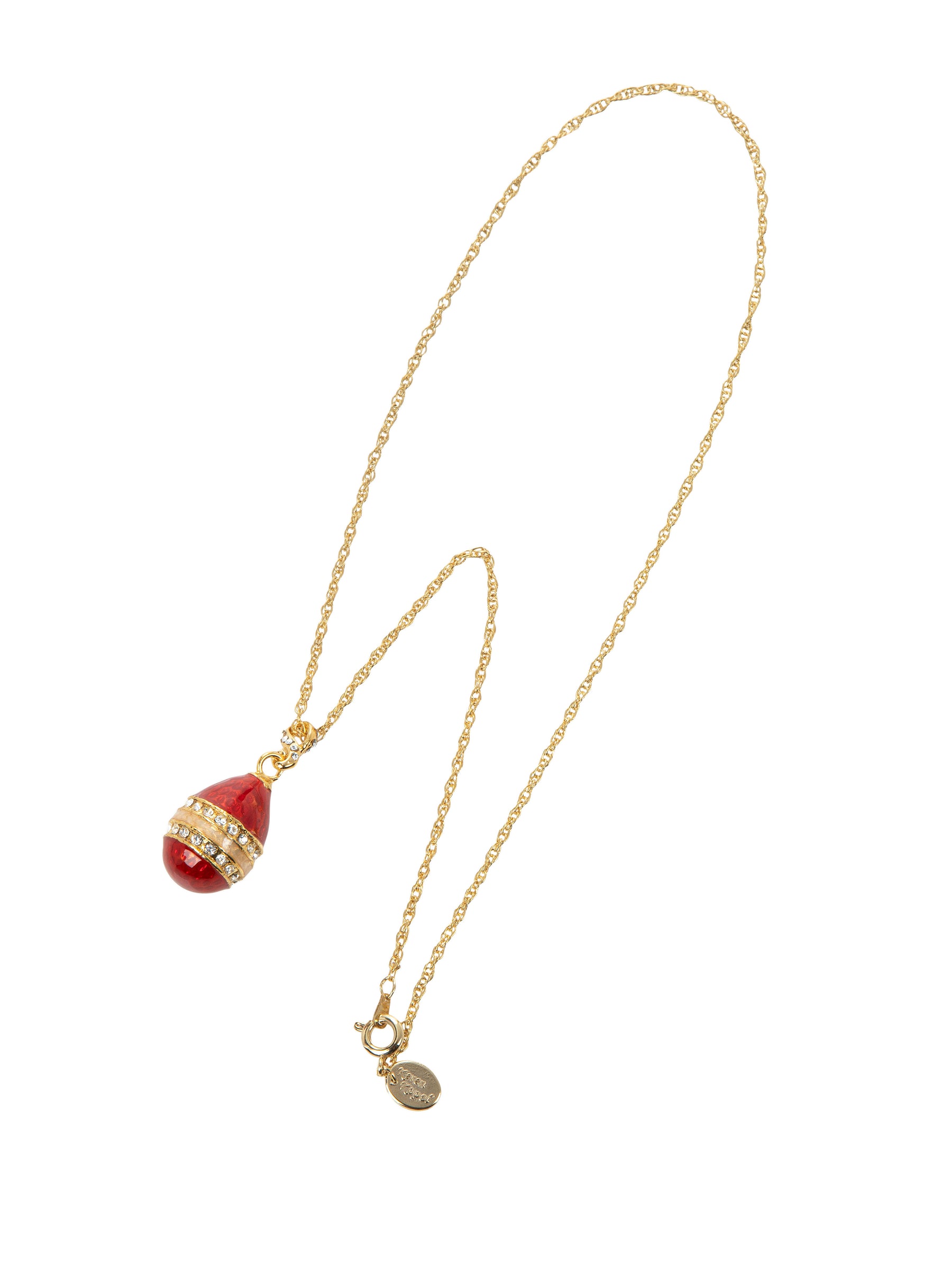 Red & Gold Egg Pendant Necklace