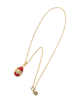 Red & Gold Egg Pendant Necklace