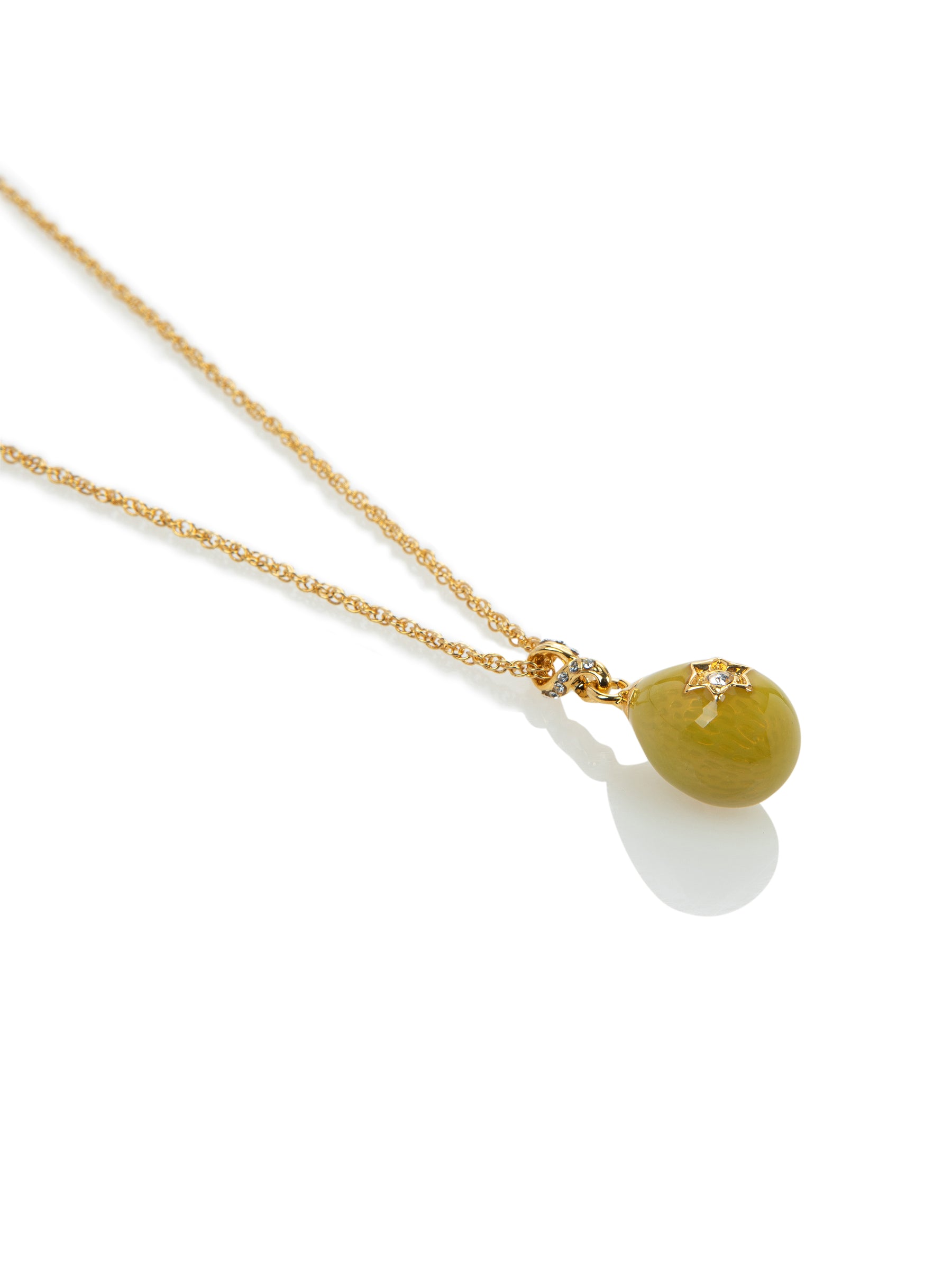 Yellow Egg Star of David Pendant Gold Necklace