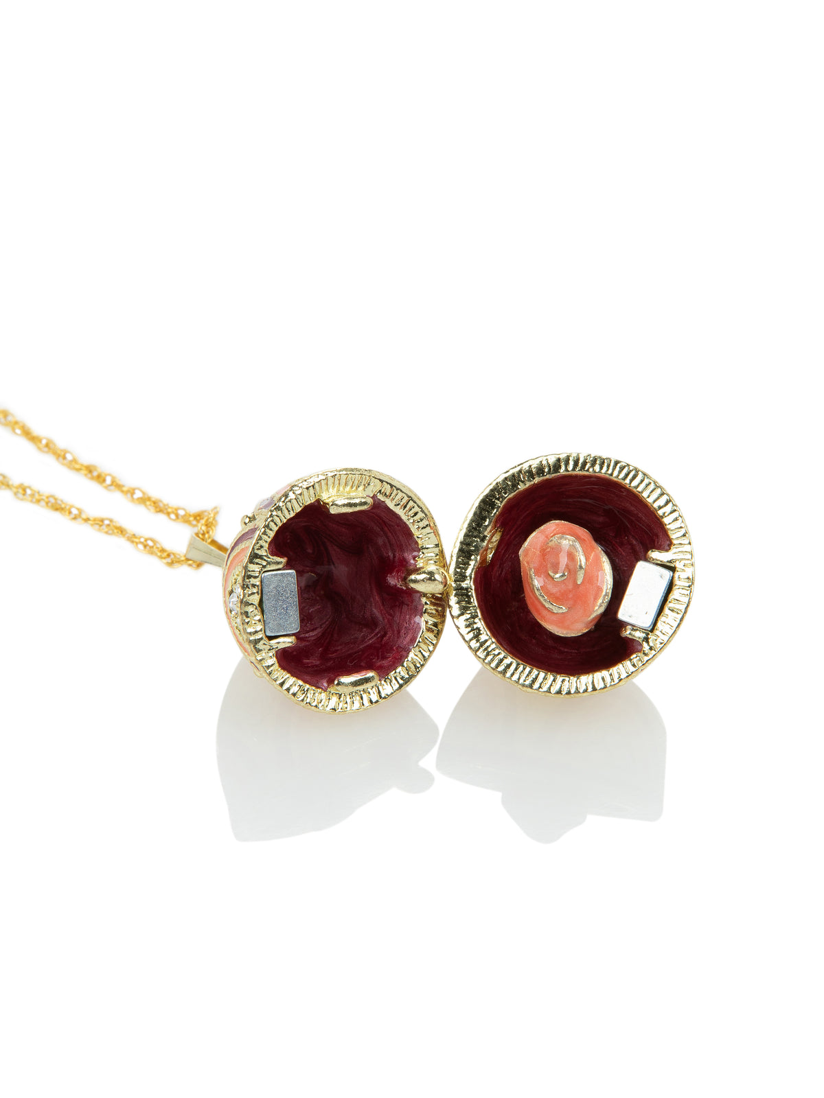 Purple & Peach Egg Pendant Necklace