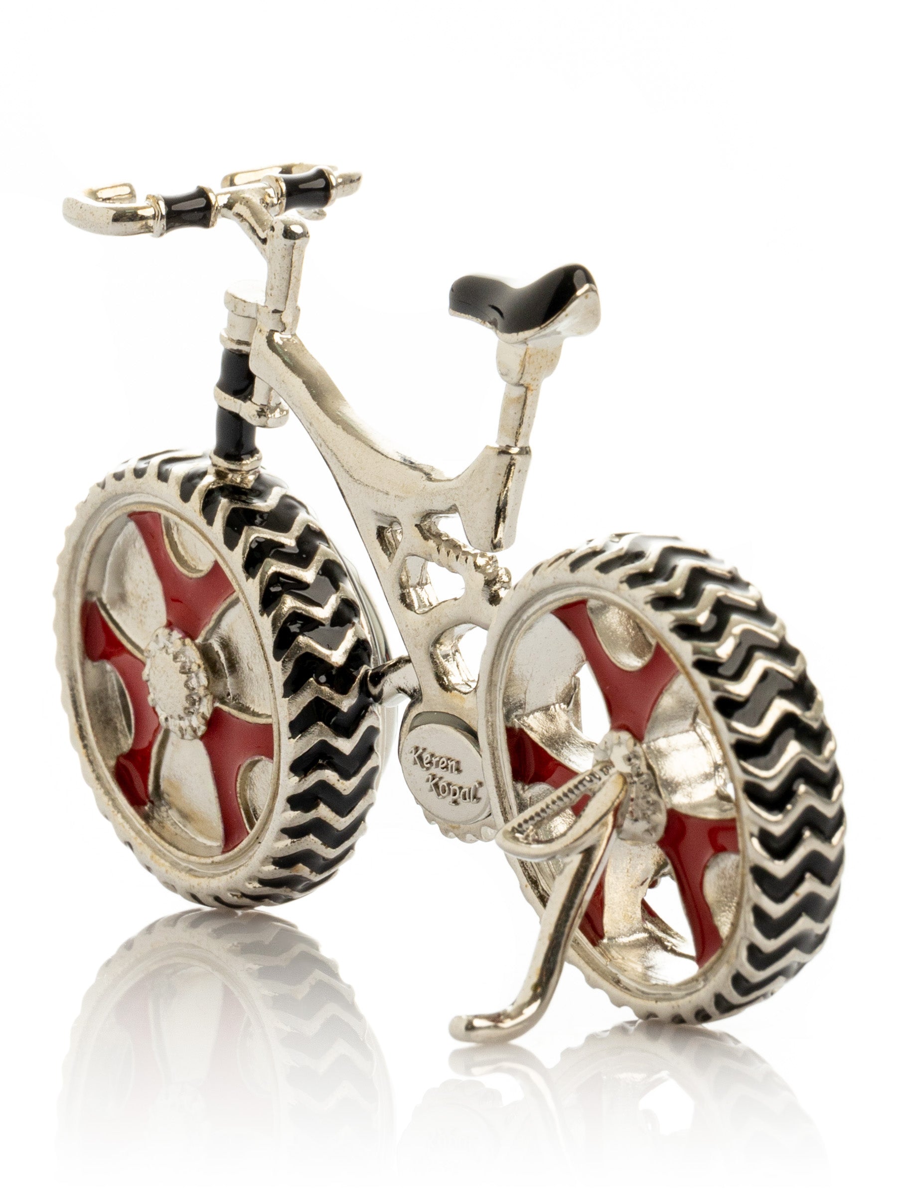 Keren Kopal Bicycle Clock with Red crystals