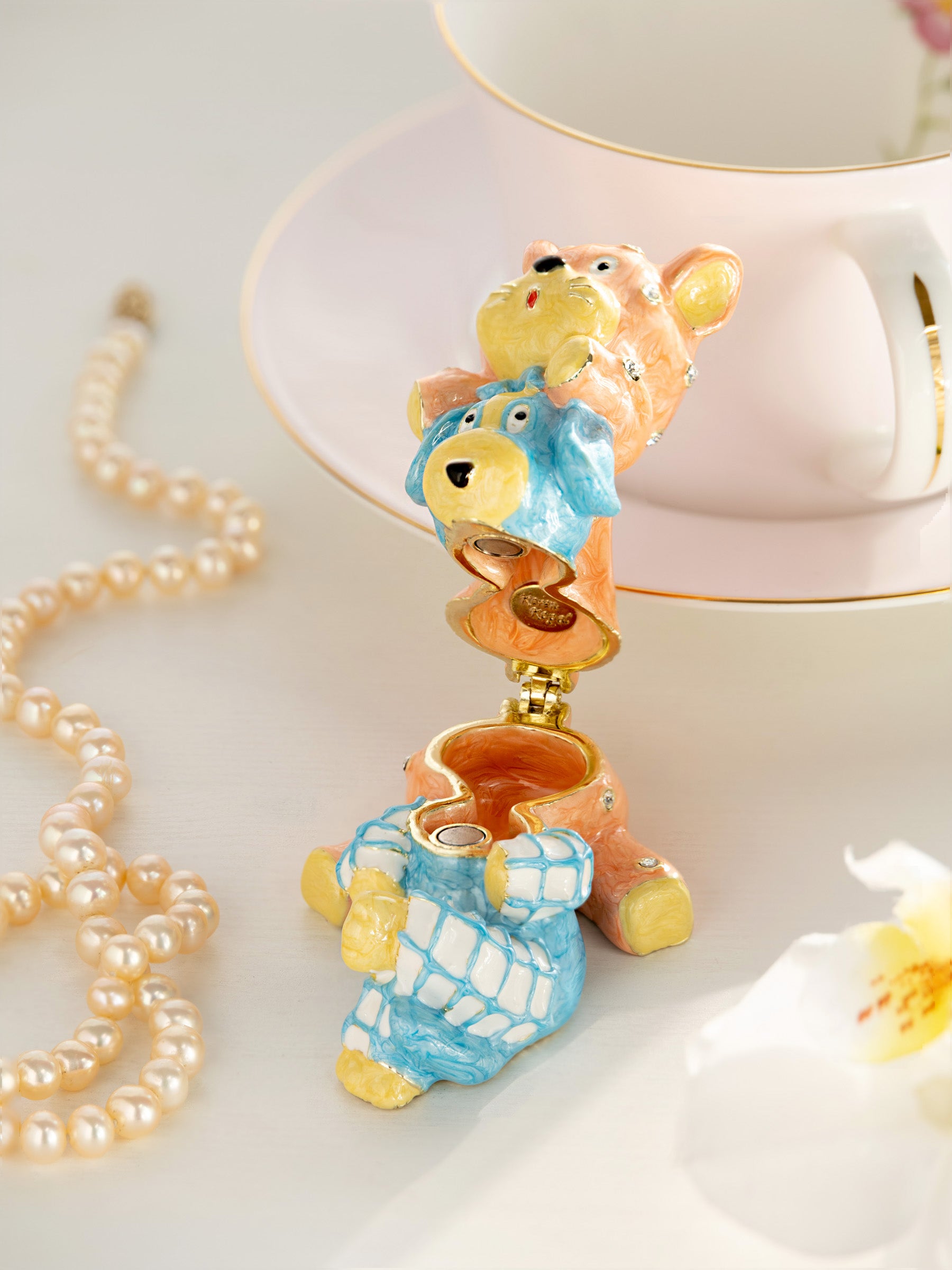 Keren Kopal Cat & Dog Friends sitting Together