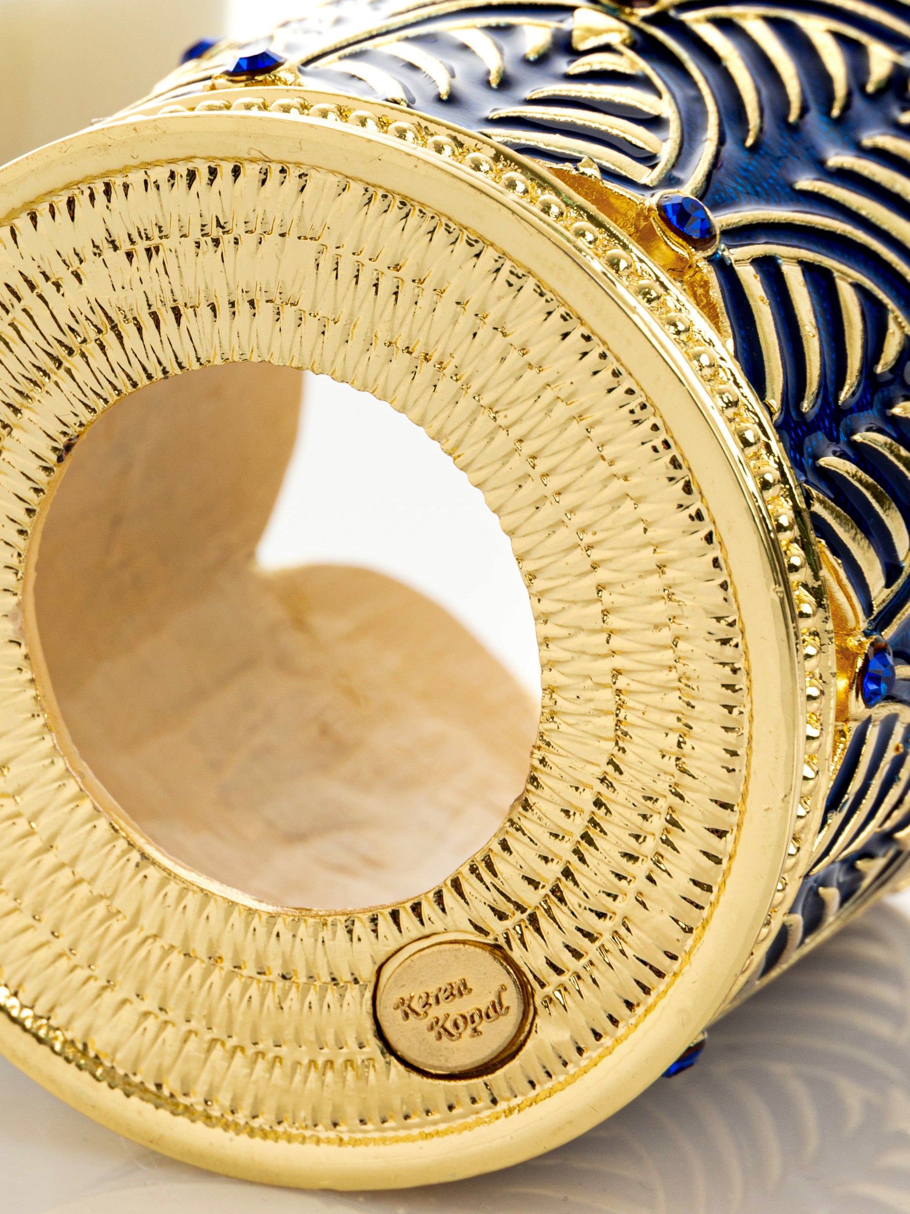 Keren Kopal Blue Decorated Candle Holder