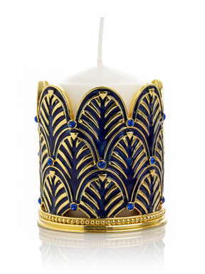 Keren Kopal Blue Decorated Candle Holder