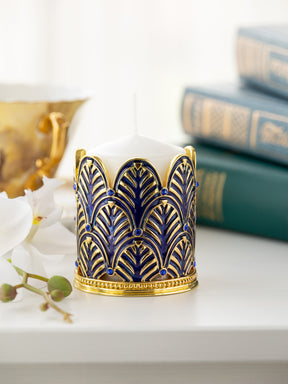 Blue Decorated Candle Holder