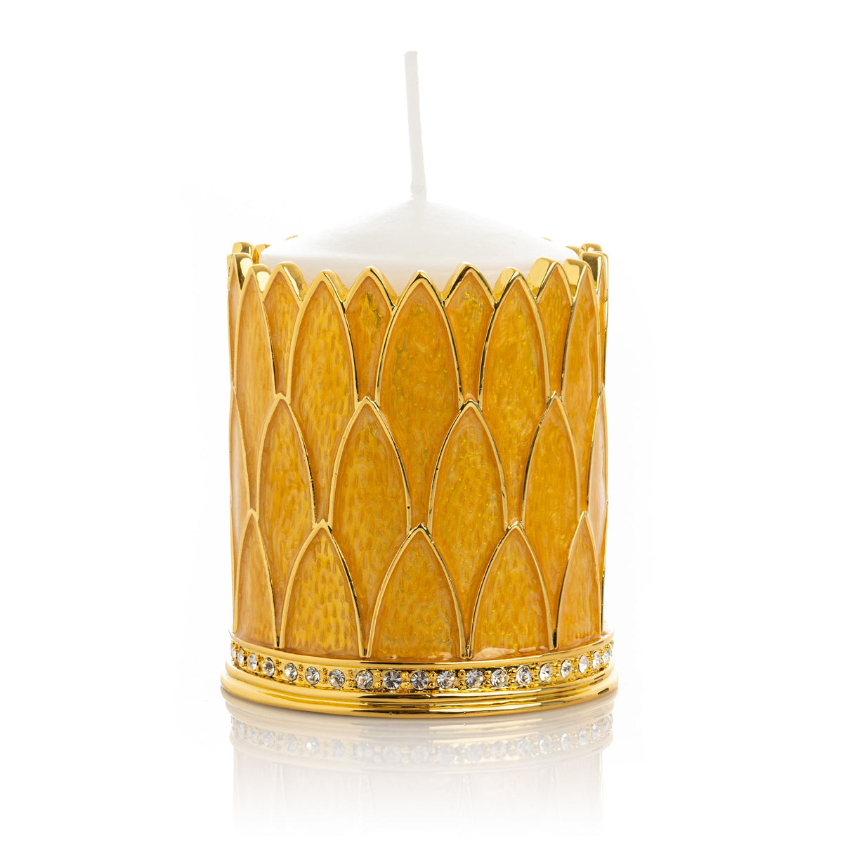 Yellow Decorated Candle Holder