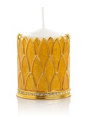 Keren Kopal Yellow Decorated Candle Holder