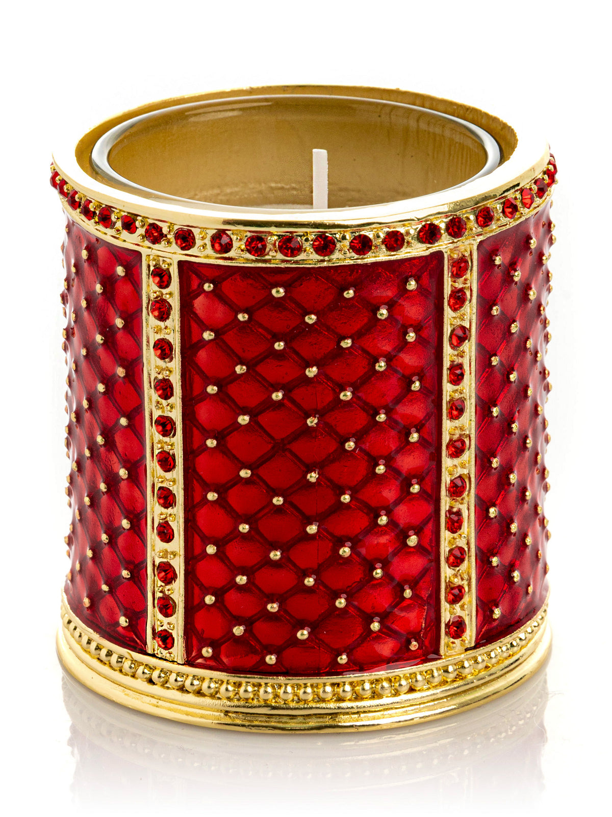 Keren Kopal Red Decorated Candle Holder