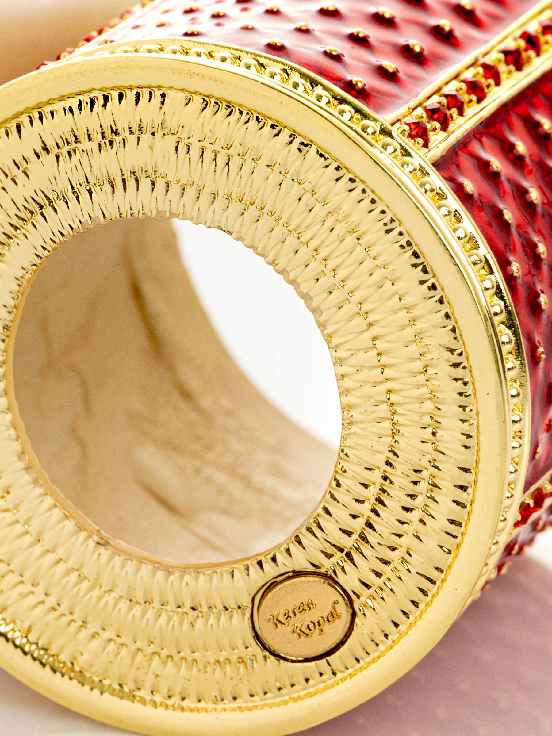 Keren Kopal Red Decorated Candle Holder