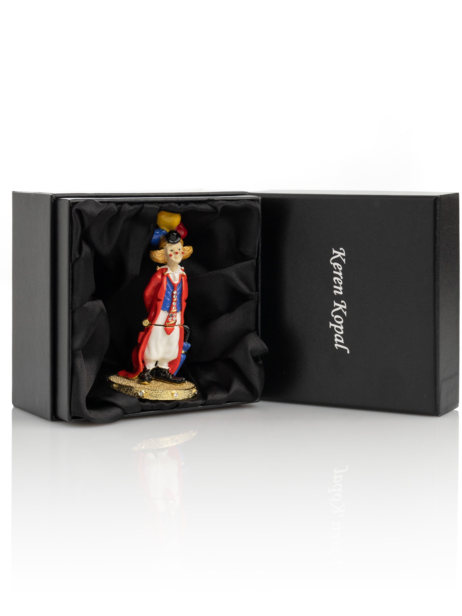 Funny Circus Clown with Umbrella trinket box