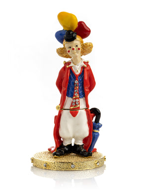 Funny Circus Clown with Umbrella trinket box