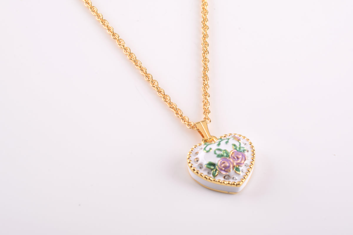 Keren Kopal White Heart shaped Pendant Necklace