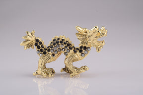 Golden Dragon with Black Crystals