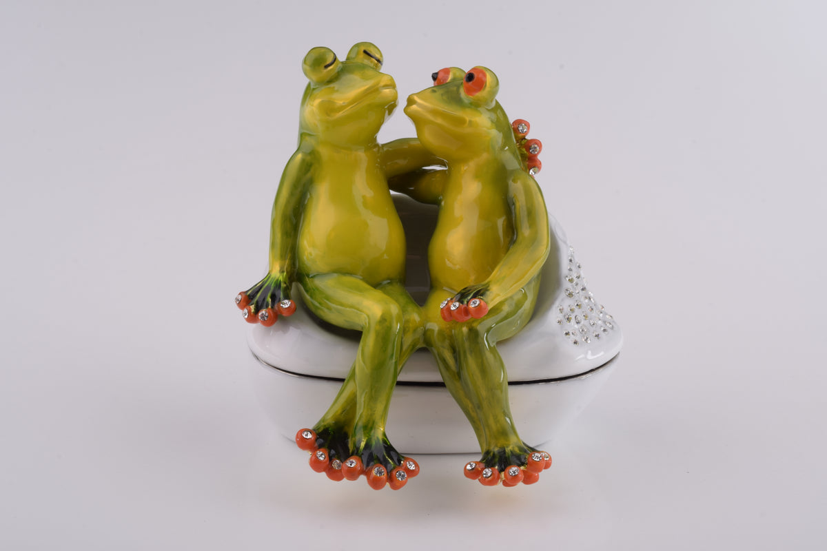 Two Frogs in love Sitting Together