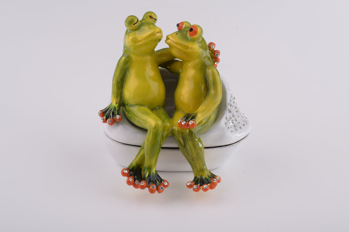 Two Frogs in love Sitting Together