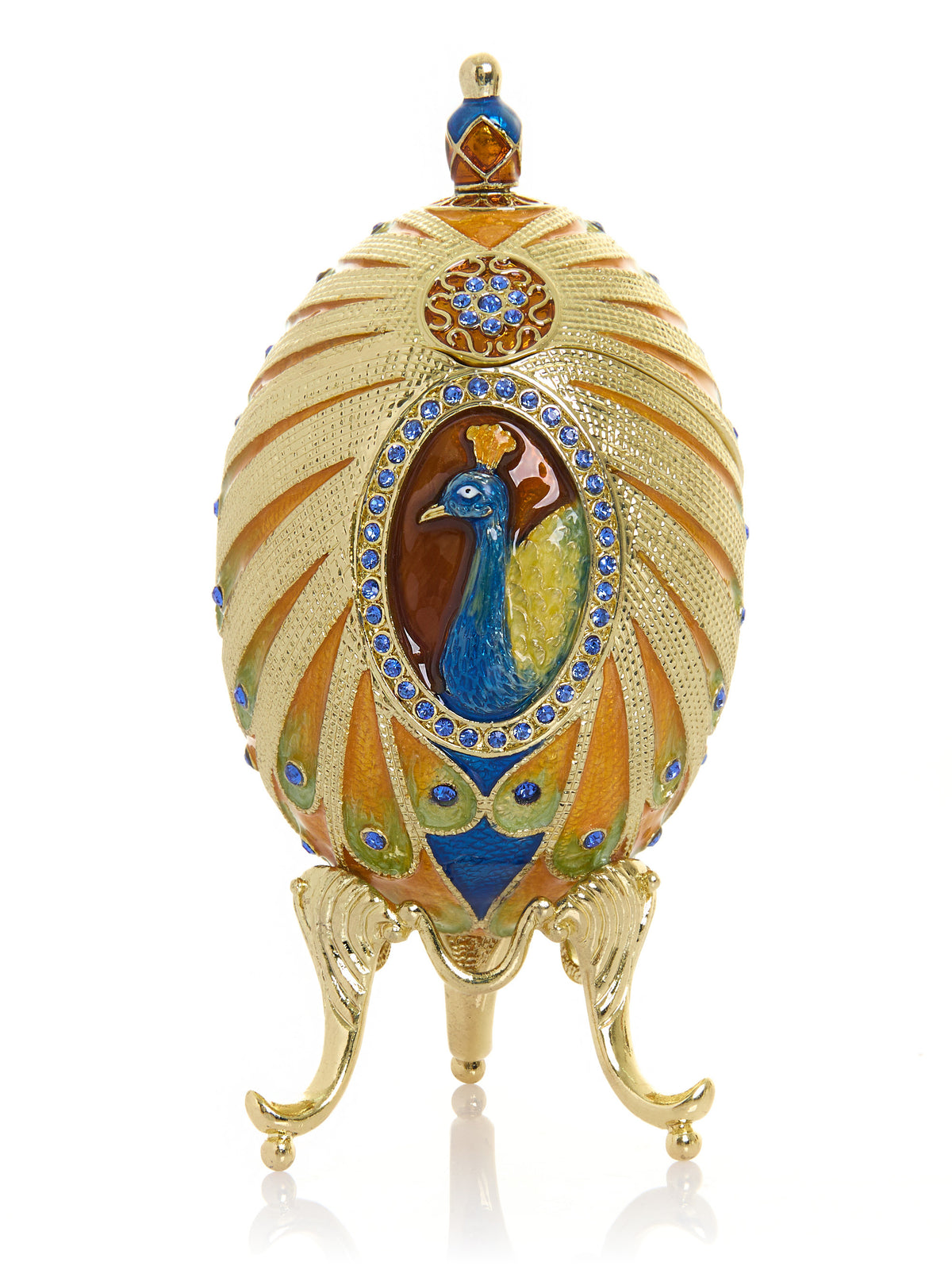 Œuf de Fabergé en forme de paon coloré