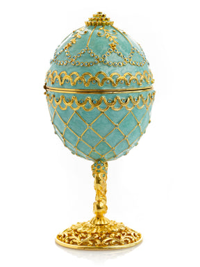 Gold & Turquoise Egg with Royal Carriage