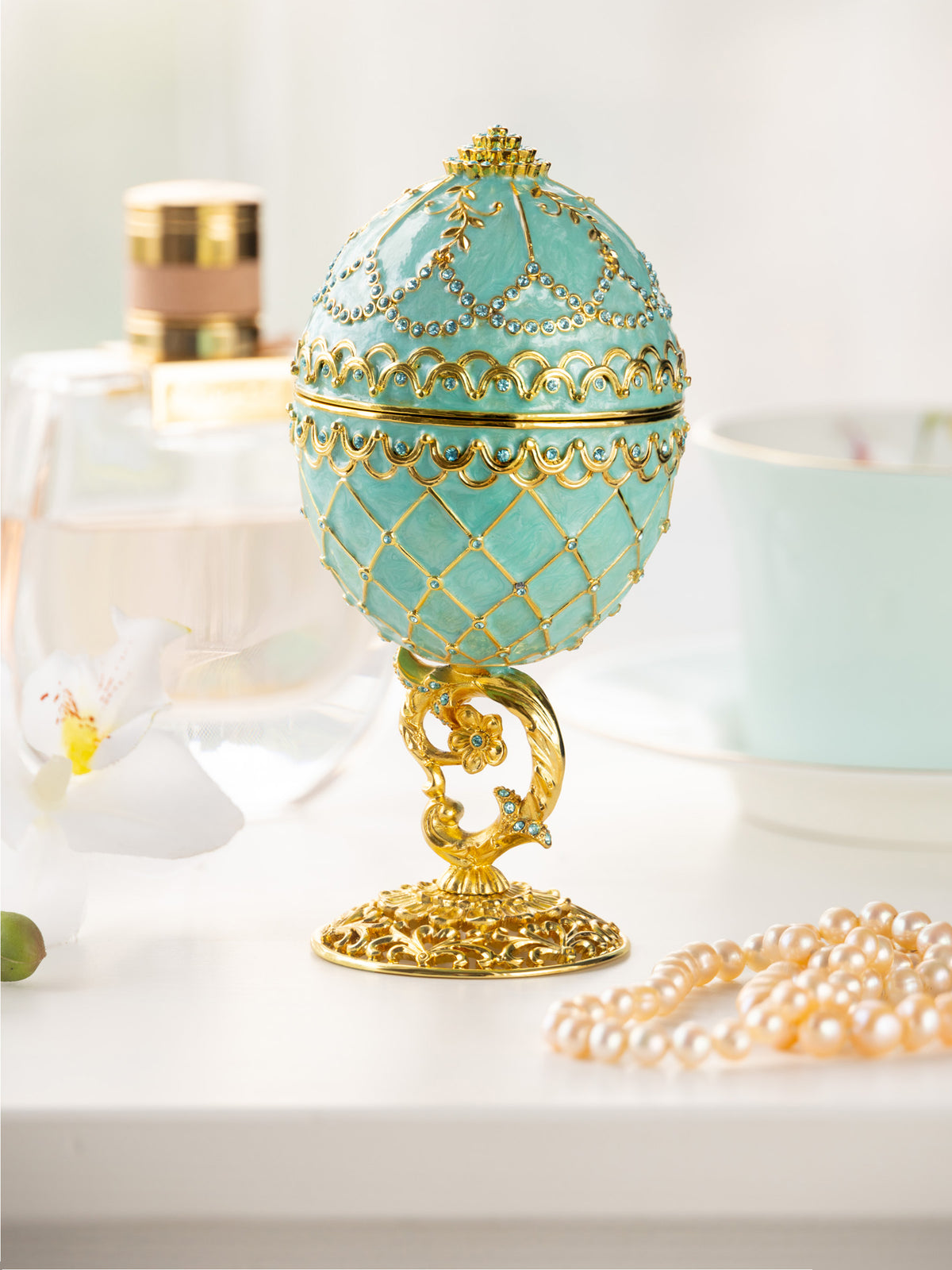 Keren Kopal Gold & Turquoise Egg with Royal Carriage